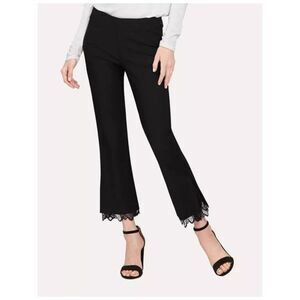 Ecru Black Lexington Dress Pants with Lace detailing on ankle Size 2